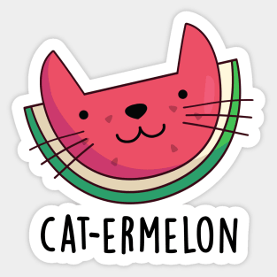 Cat-ermelon Cute Cat Watermelon Pun Sticker